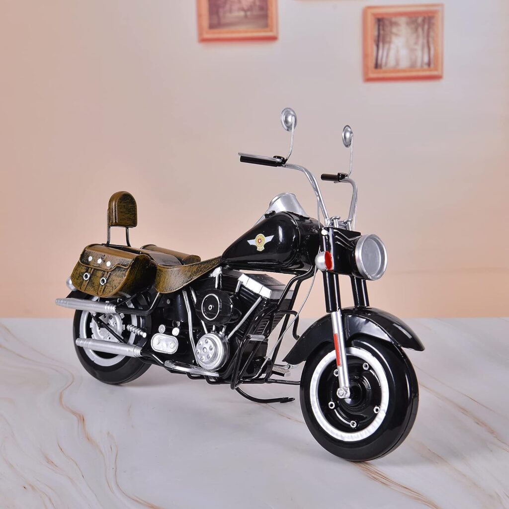 ADILAIDUN Black Motorbike,Handmade Metal Model Car, Vintage Toy, Old Motorbike, Collector Item, Gift Idea, Gifts for Motorcycle Riders, Gifts for Dad Who Wants Nothing