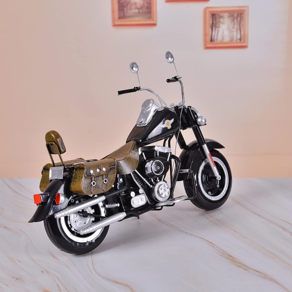 ADILAIDUN Black Motorbike,Handmade Metal Model Car, Vintage Toy, Old Motorbike, Collector Item, Gift Idea, Gifts for Motorcycle Riders, Gifts for Dad Who Wants Nothing