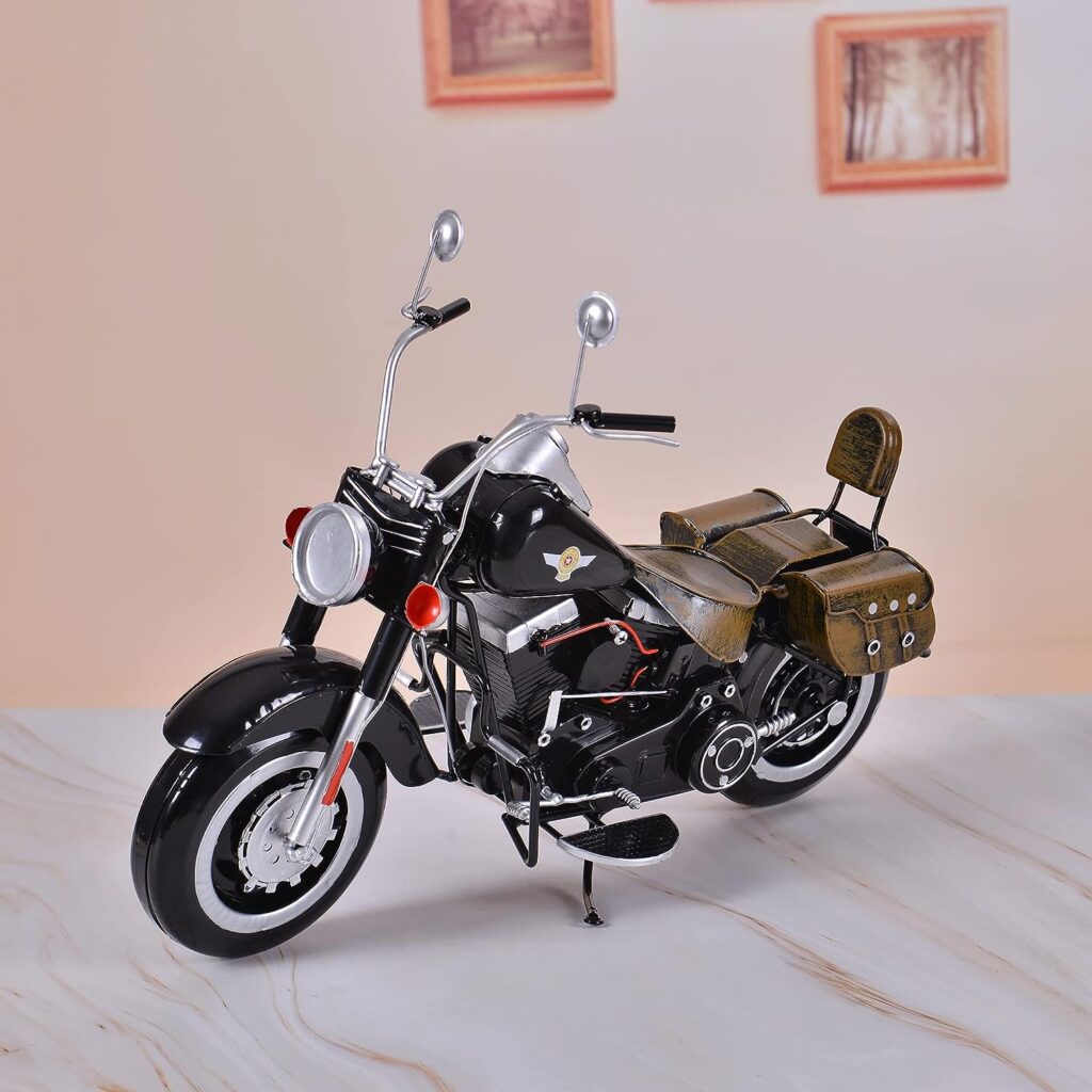 ADILAIDUN Black Motorbike,Handmade Metal Model Car, Vintage Toy, Old Motorbike, Collector Item, Gift Idea, Gifts for Motorcycle Riders, Gifts for Dad Who Wants Nothing