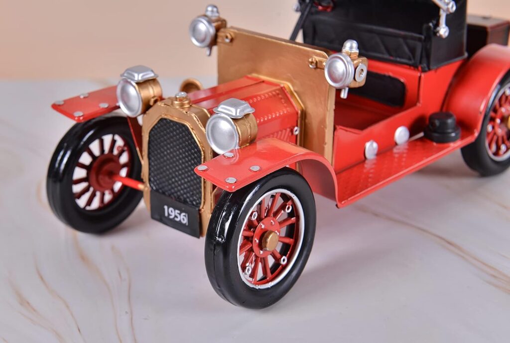ADILAIDUN Large Metal Model Car Red, Handmade Metal Model Car, Vintage Classic Car Model, Vintage Toy,Old Car,Collector Item,Gift Idea,Vintage Car Gifts,Gifts for Dad Who Wants Nothing
