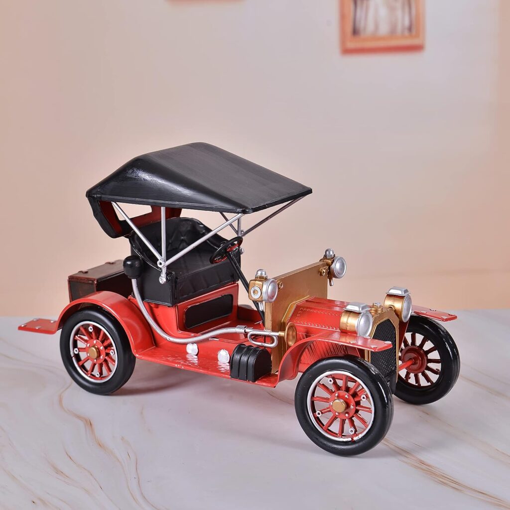 ADILAIDUN Large Metal Model Car Red, Handmade Metal Model Car, Vintage Classic Car Model, Vintage Toy,Old Car,Collector Item,Gift Idea,Vintage Car Gifts,Gifts for Dad Who Wants Nothing