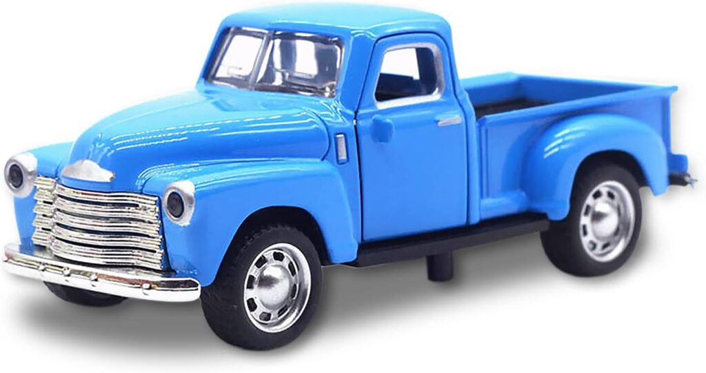 AGSIXZLAN Vintage Truck Toy 1:32 Alloy Car Model, Boys Girls Toy Car Decoration Metal Vehicle with Movable Wheels Rustic Handcrafted Car New Year Children Gift Collectible (Blue)