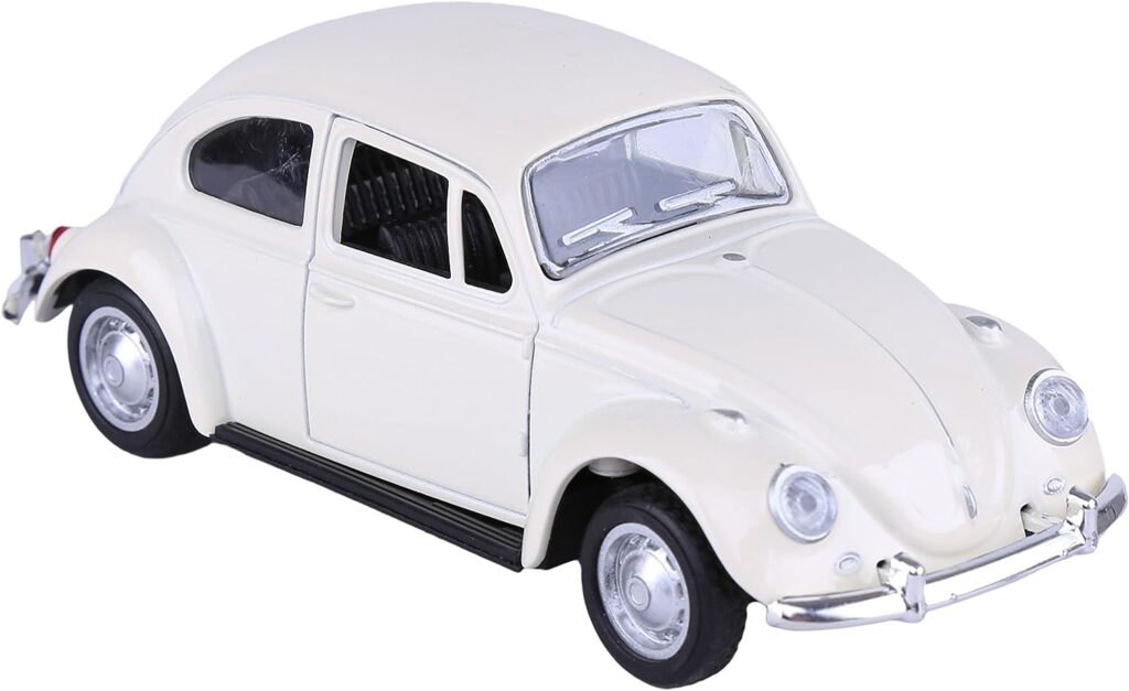 Berry President Classic 1967 Volkswagen Vw Classic Beetle Bug Vintage 1/32 Scale Diecast Metal Pull Back Car Model Toy for Gift/Kids (Beige)