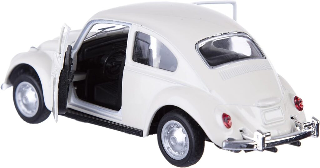 Berry President Classic 1967 Volkswagen Vw Classic Beetle Bug Vintage 1/32 Scale Diecast Metal Pull Back Car Model Toy for Gift/Kids (Beige)