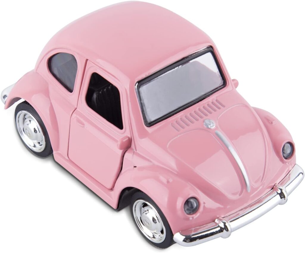 Die Cast Alloy Beetle Car Model , 1:36 Pullback Toy Vehicle with Opening Doors , Vintage Classic Car Toys for Kids and Adults