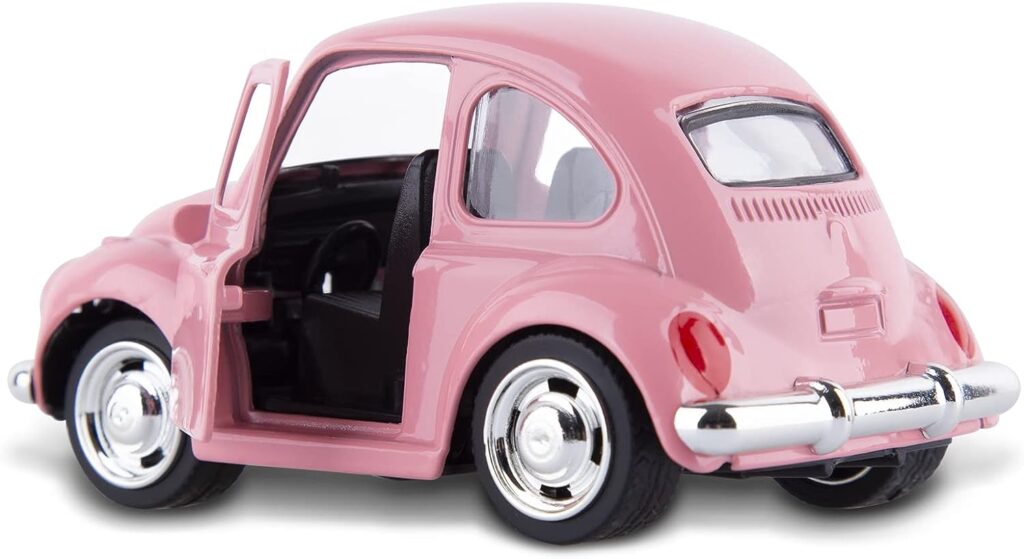 Die Cast Alloy Beetle Car Model , 1:36 Pullback Toy Vehicle with Opening Doors , Vintage Classic Car Toys for Kids and Adults