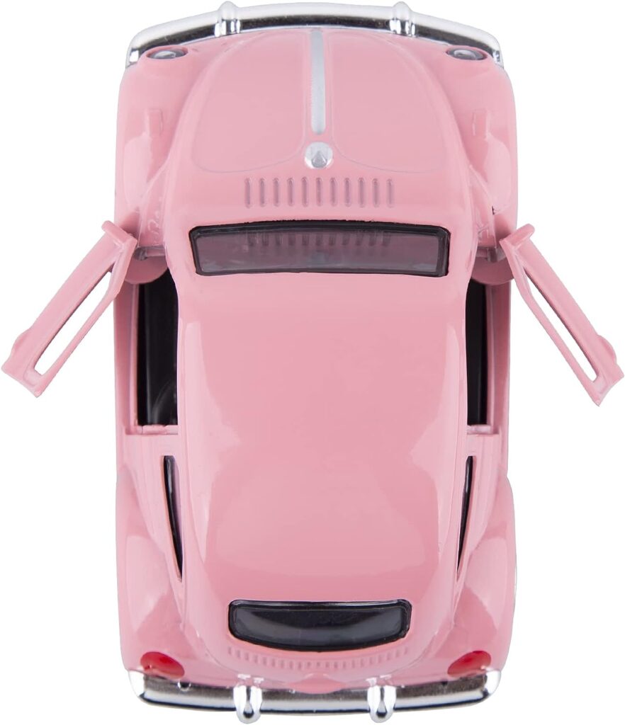 Die Cast Alloy Beetle Car Model , 1:36 Pullback Toy Vehicle with Opening Doors , Vintage Classic Car Toys for Kids and Adults