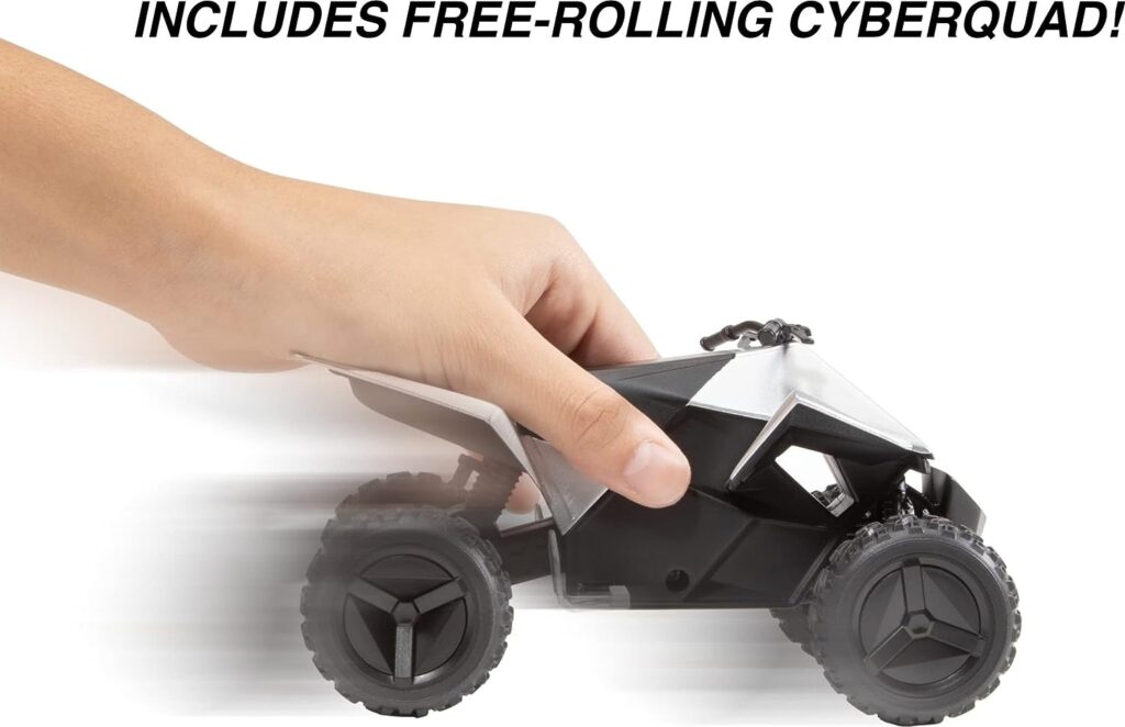 Hot Wheels 1:10 Tesla Cybertruck Radio-Controlled Truck  Electric Cyberquad, Custom Controller, Speeds to 12 MPH, Working Headlights  Taillights, For Kids  Collectors [Amazon Exclusive]