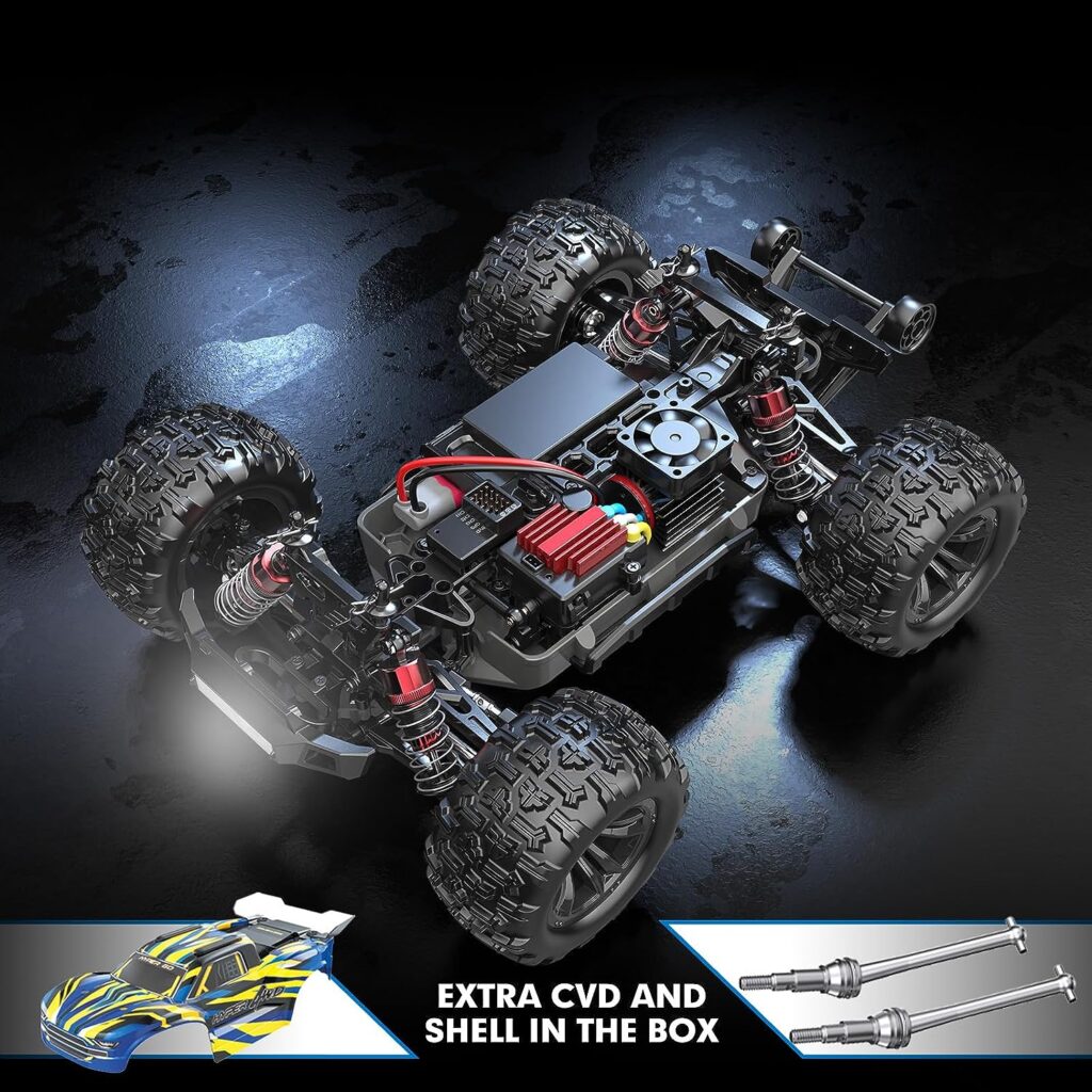 HYPER GO H16BM 1:16 RTR Brushless Fast RC Cars for Adults, Max 42mph Hobby Electric Off-Road Jumping RC Trucks, RC Monster Trucks Oil Filled Shocks Remote Control Car with 2 Batteries for Boys