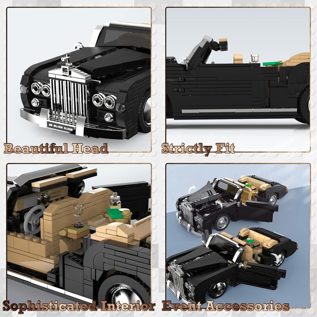 JMBricklayer Model Car Kits Building Blocks, Classic Model Toy Cars Building Sets, Collectible Retro Convertible Car Building Toys, Gifts for Teens Age 14+/Adults and Vehicle Enthusiasts(1096 Pieces)