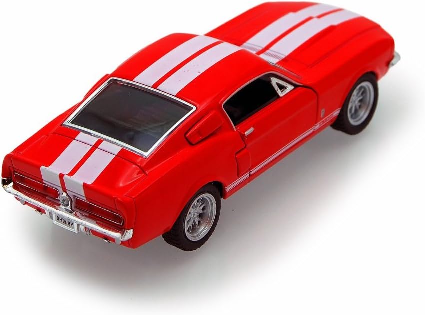 KiNSMART 1967 Ford Shelby Mustang GT500 Red 1:38 Scale 5 Inch Die Cast Model Toy Race Car w/Pullback Action