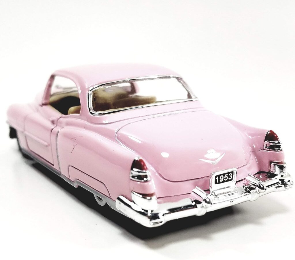 Kinsmart Cadillac Series 62 1953 Cotton Candy Pink 2 Door Coupe 1/43 O Scale Diecast Car for UNISEX CHILDREN