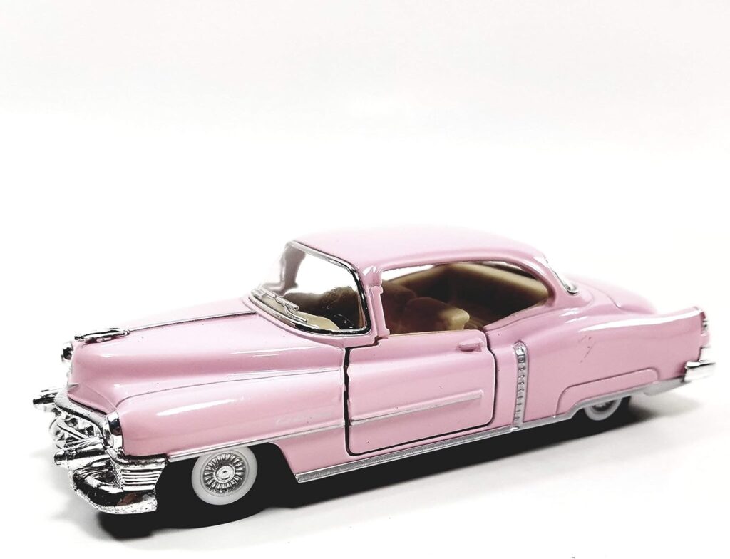 Kinsmart Cadillac Series 62 1953 Cotton Candy Pink 2 Door Coupe 1/43 O Scale Diecast Car for UNISEX CHILDREN