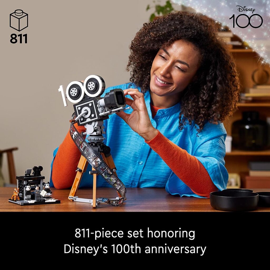 LEGO Disney Walt Disney Tribute Camera 43230 Disney Fan Building Set, Celebrate Disney 100 with a Collectible Piece Perfect for Play and Display, Makes a Fun Gift for Adult Builders and Fans