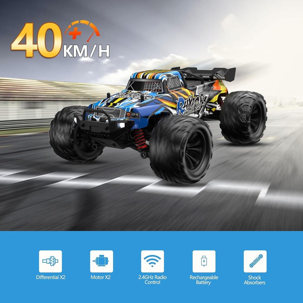 Rhybor High Speed RC Cars 40KPH for Adult, 9500E 1:16 Scale Remote Control Monster Truck, Racing Hobby RC Car for Adults, 4WD All Terrain Off-Road RC Truck for Boys