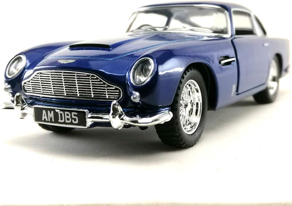 Sport Racing Classic Model Car Die-Cast 1:38 1963 Aston Martin DB5 Blue Color Toy Collection Pull Back Open Door Hobby Collectible
