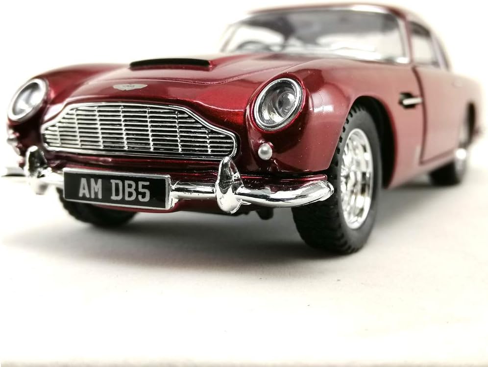 Sport Racing Classic Model Car Die-Cast 1:38 1963 Aston Martin DB5 Red Color Toy Collection Pull Back Open Door Hobby Collectible , unisex