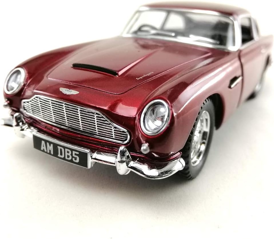 Sport Racing Classic Model Car Die-Cast 1:38 1963 Aston Martin DB5 Red Color Toy Collection Pull Back Open Door Hobby Collectible , unisex