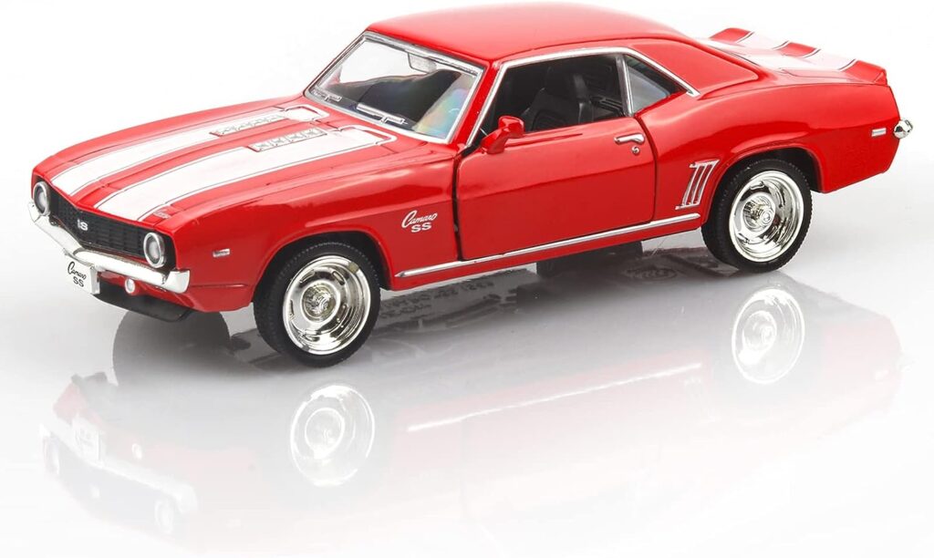 TOKAXI 1/36 Scale Diecast Cars,1969 Camaro SS Cars Models,Pull Back Vehicles Toy Cars,Cars Gifts for Boys Girls (Red)