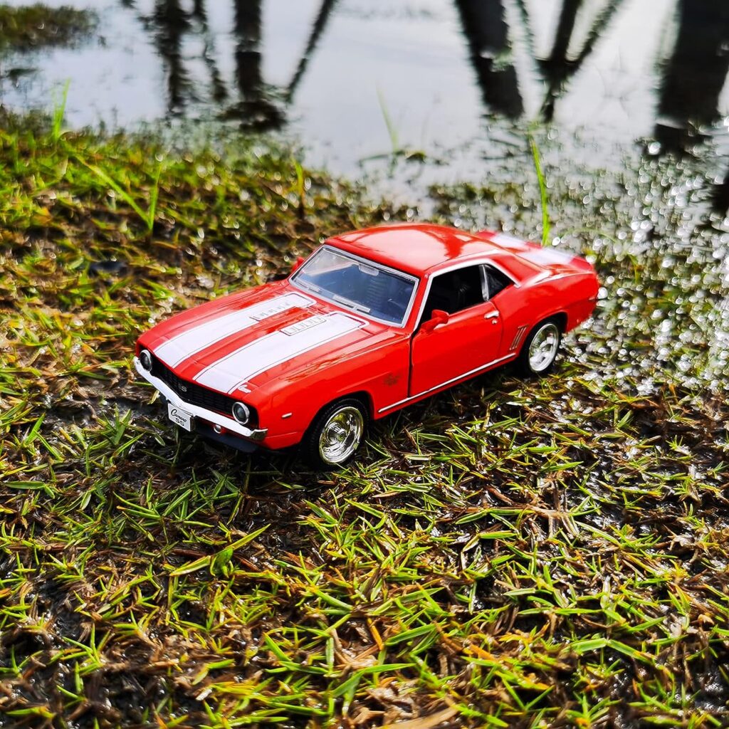 TOKAXI 1/36 Scale Diecast Cars,1969 Camaro SS Cars Models,Pull Back Vehicles Toy Cars,Cars Gifts for Boys Girls (Red)