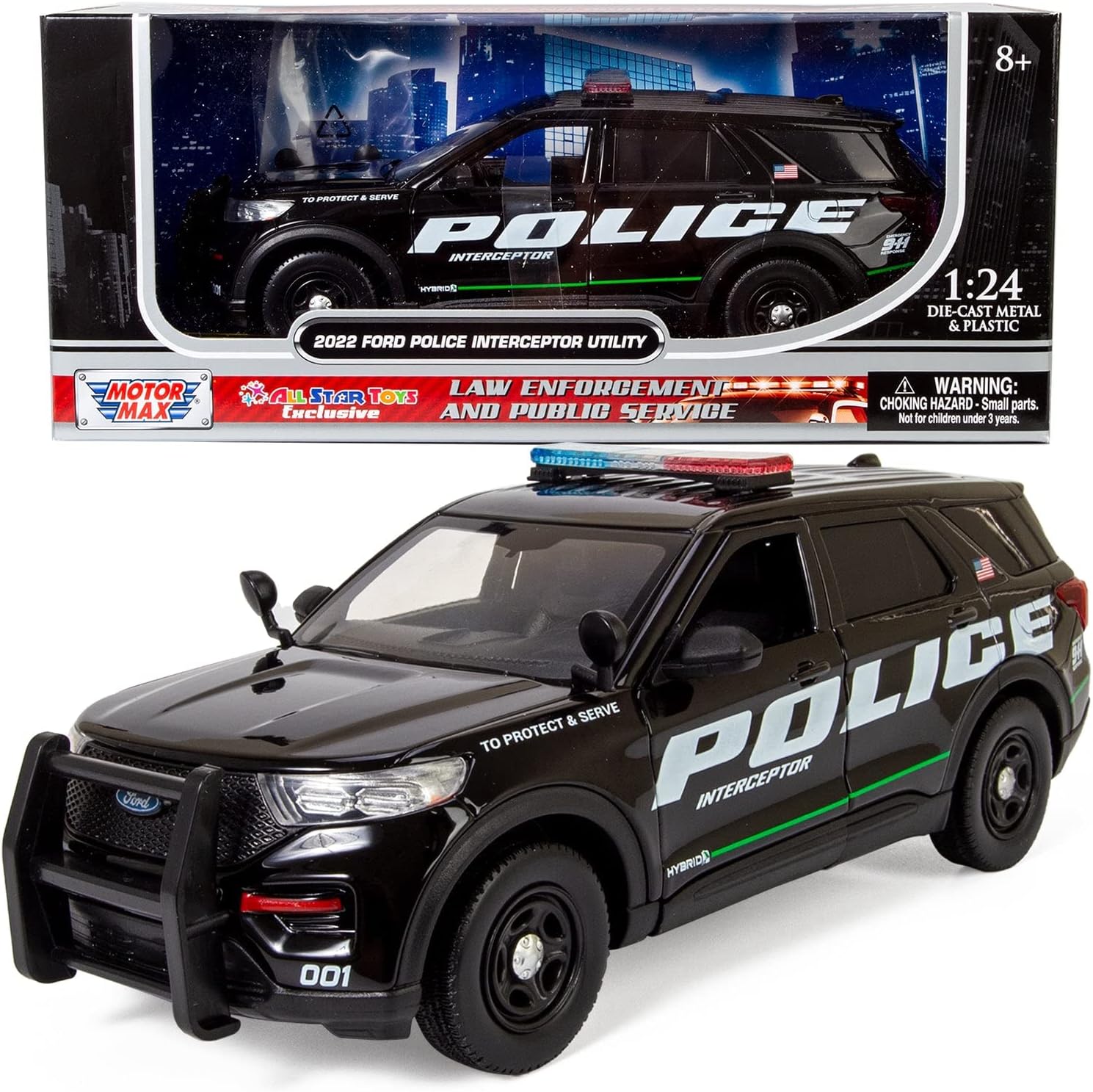 all star toys 2022 ford explorer police interceptor utility promo 124 diecast model car exclusive motormax 76992 review