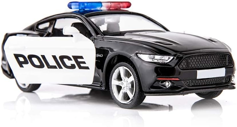 BDTCTK 1/36 GT Police Car Model Zinc Alloy Die-Cast Pull Back Vehicles Kid Toys for Boy Girl Gift (Black)