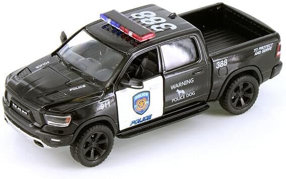 Compatible with Kinsmart 2019 Dodge Ram 1500 Police Pickup Truck Diecast Model car 1/46 O Scale Diecast Truck