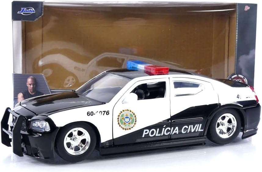 Fast  Furious 1:24 2006 Dodge Charger Police Car Die-Cast Car, Toys for Kids and Adults