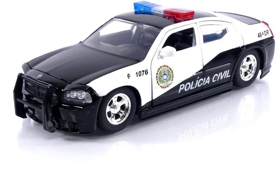 Fast  Furious 1:24 2006 Dodge Charger Police Car Die-Cast Car, Toys for Kids and Adults