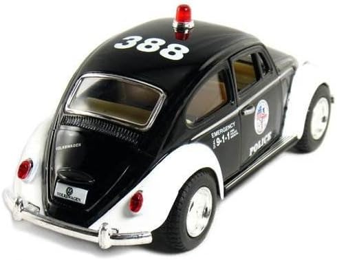 Kinsmart 5 Classic Volkswage 1967 Beetle Police car 1:32 Scale (Black/White)