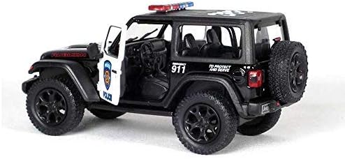 KiNSMART 5 Die-cast: 2018 Jeep Wrangler Rubicon Police Edition (Black/White)