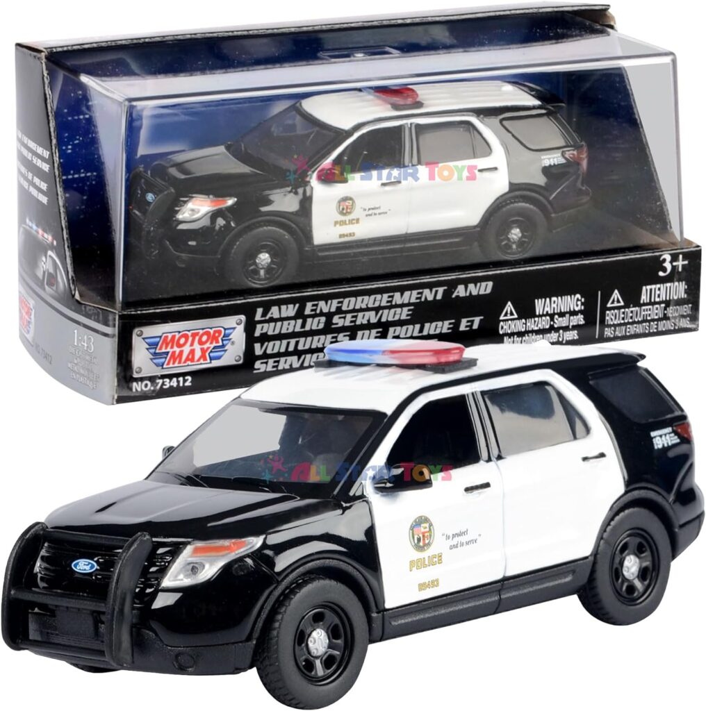 Motormax 2015 Ford Explorer Los Angeles Police Department LAPD Police Interceptor Utility 1:43 Diecast Police Car w/Acrylic Case 79493